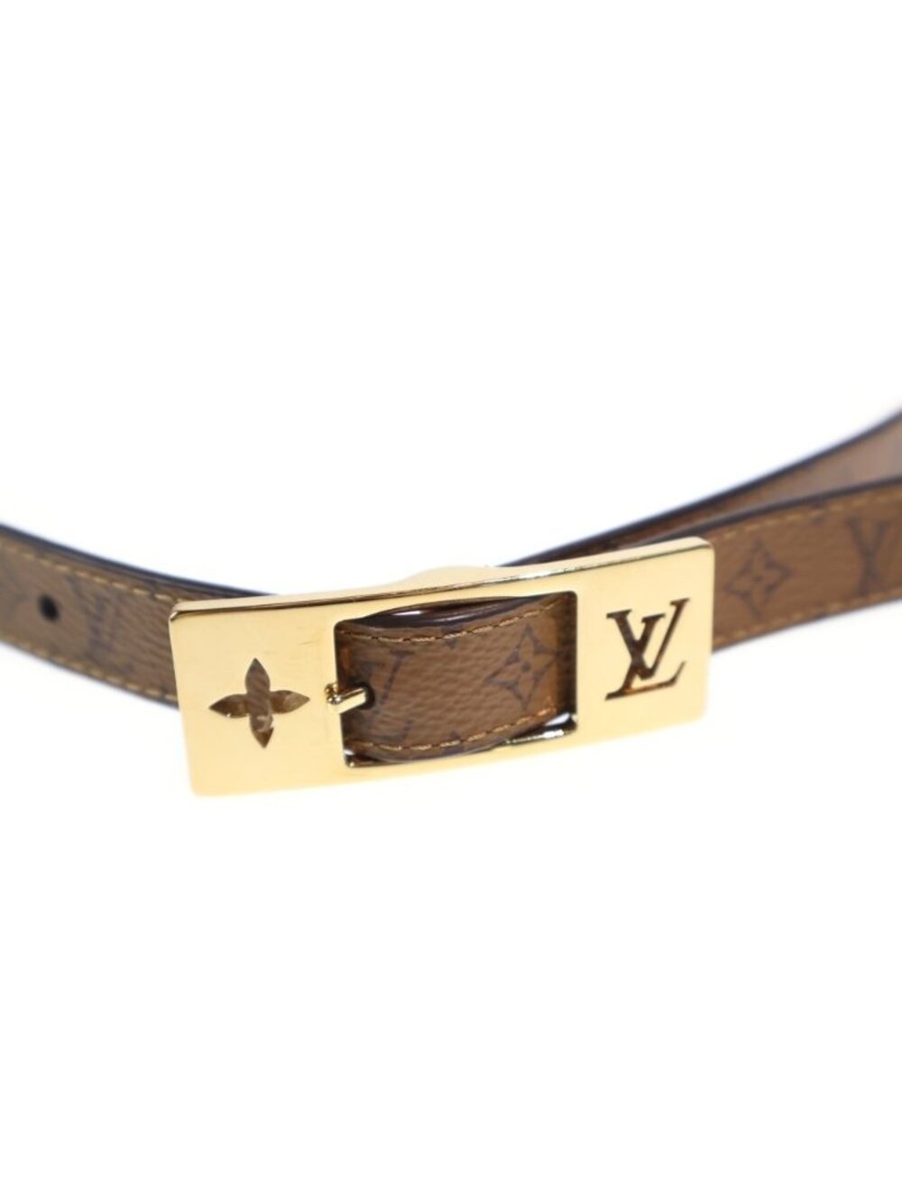 Louis Vuitton Monogram Reverse LV Duo 18 mm Leather Belt Brown Gold - Picture 4 of 6